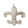 Vickerman MC193738 7.3" Champagne Antique Fleur-De-Lis Christmas Ornament Pack Of 2