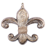 Vickerman MC193776 7.3" Mocha Antique Fleur-De-Lis Christmas Ornament Pack Of 2