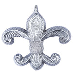 Vickerman MC193787 7.3" Pewter Antique Fleur-De-Lis Christmas Ornament Pack Of 2