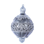 Vickerman MC194287 6.5" Pewter Antique Leaf Scroll Drop Ornament