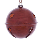 Vickerman MC198188 4" Copper Wood Grain Bell Christmas Ornament 6 Per Bag