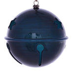 Vickerman MC198231 4.75" Midnight Blue Wood Grain Bell Christmas Ornament Set Of 4