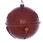 Vickerman MC198288 4.75" Copper Wood Grain Bell Christmas Ornament Set Of 4