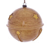 Vickerman MC198290 4.75" Tan Wood Grain Bell Christmas Ornament Set Of 4