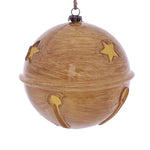 Vickerman MC198290 4.75" Tan Wood Grain Bell Christmas Ornament Set Of 4