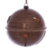 Vickerman MC198291 4.75" Brown Wood Grain Bell Christmas Ornament Set Of 4