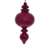 Vickerman MC198503 9" Red Wood Grain Rounded Finial Ornament Pack Of 3