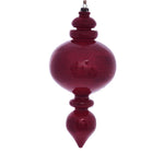 Vickerman MC198503 9" Red Wood Grain Rounded Finial Ornament Pack Of 3