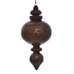 Vickerman MC198587 9" Pewter Wood Grain Rounded Finial Ornament