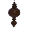 Vickerman MC198591 9" Brown Wood Grain Rounded Finial Ornament Pack Of 3