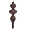 Vickerman MC198691 14" Brown Wood Grain Bubble Finial Ornament Pack Of 3