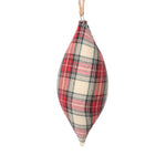Vickerman MC211103 7" Red And White Plaid Finial Christmas Ornament 4 Pieces Per Bag