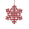 Vickerman MC211503 7" Red And White Plaid Snowflake Christmas Ornament 6 Pieces Per Bag