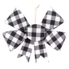 Vickerman MC211911 7" Black And White Plaid Bow Christmas Ornament 6 Pieces Per Bag