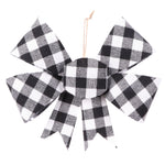 Vickerman MC211911 7" Black And White Plaid Bow Christmas Ornament 6 Pieces Per Bag