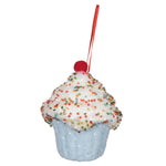 Vickerman MC224932 4.5" Light Blue Cupcake Ornament 2 Per Bag.