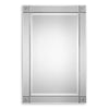 Rectangular mirror with a silver frame on a white background