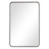 Rectangular mirror with a black frame on a white background