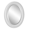 Round mirror with a white frame on a white background