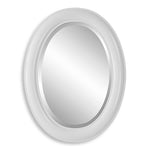 Decorative White Oval Mirror 29.25" H Beaded Frame Wall Mirror for Bathroom Vanity Decor by Pixie Street