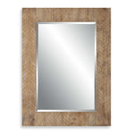 Decorative Wood Wall Mirror 38.5" H Chevron Frame Mirror for Decor by Pixie Street