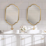 Modern Decorative Wall Mirror 40.5"H Gold MDF Arched Wall Decor by One Pixie Street