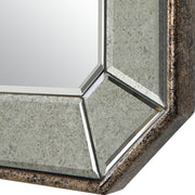 Uttermost 09927 Cortona Antiqued Silver Vanity Mirror with Beveled Side Panels