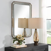 Uttermost 09927 Cortona Antiqued Silver Vanity Mirror with Beveled Side Panels