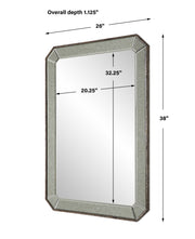 Uttermost 09927 Cortona Antiqued Silver Vanity Mirror with Beveled Side Panels
