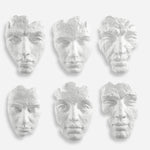 Uttermost 04358 Modern Self Portrait White Mask Wall Art Set of 6 for Contemporary Interiors