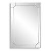 Rectangular mirror with a decorative frame on a white background