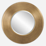 Uttermost 09959 Contessa Round Gold Mirror with Beveled Glass and Curved Metal Frame