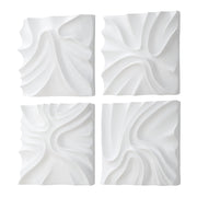 Uttermost 04368 Snowdrift Sculpted White Wall Decor Set Of 4 in Dimensional Resin Design