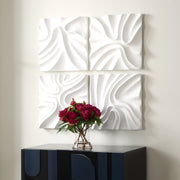 Uttermost 04368 Snowdrift Sculpted White Wall Decor Set Of 4 in Dimensional Resin Design