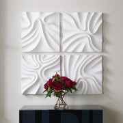 Uttermost 04368 Snowdrift Sculpted White Wall Decor Set Of 4 in Dimensional Resin Design