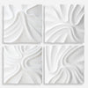 Uttermost 04368 Snowdrift Sculpted White Wall Decor Set Of 4 in Dimensional Resin Design