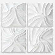Uttermost 04368 Snowdrift Sculpted White Wall Decor Set Of 4 in Dimensional Resin Design