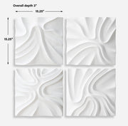 Uttermost 04368 Snowdrift Sculpted White Wall Decor Set Of 4 in Dimensional Resin Design