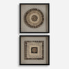 Uttermost 04367 Intertwine Knit Paper Shadow Box Set Of 2 in Brown