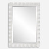 Uttermost 09981 Haya White Scalloped Wall Mirror with Hand Forged Metal Frame