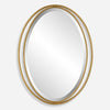 Uttermost 09992 Rhodes Elegant Antiqued Gold Leaf Oval Wall Mirror