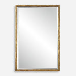 Uttermost 09993 Sutton Gold Vanity Mirror Aged Finish with Beveled Glass and Plaster Texture