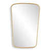 Rectangular mirror with a gold frame on a white background