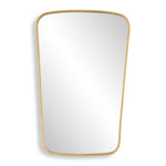 Modern Curved Wall Mirror 34"H Gold Leaf Metal MDF Decorative Vanity Mirror by One Pixie Street