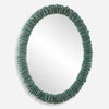Uttermost 08183 Bonaire Teal Blue Oval Mirror with Handcrafted Ceramic Disks and Distressed Glaze Finish