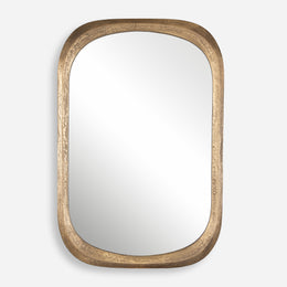 Uttermost 08238 Malone Antique Brass Cast Aluminum Mirror with Subtle Texture
