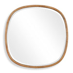 Coastal Round Wall Mirror 33.88"H Natural Rattan Decorative Coastal Mirror by One Pixie Street