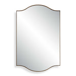 Modern Arched Wall Mirror 34" H Brushed Gold Iron Decorative Floating Mirror by One Pixie Street