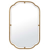 Rectangular mirror with a gold frame on a white background