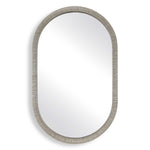 Pill Shaped Wall Mirror 32.5" H Silver Black Textured Decorative Mirror by One Pixie Street